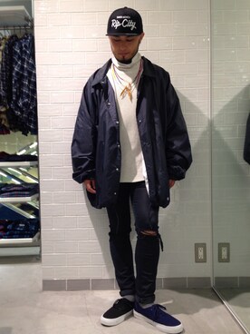 「Dickies（ディッキーズ）のアイテム（ナイロンジャケット）」を使った、Yoshihito Hayashiさん（メンズ・170cm）の秋コーディネート