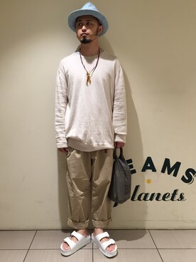 「BEAMS BOY（ビームスボーイ）のアイテム（サンダル）」を使った、Yoshihito Hayashiさん（メンズ・170cm）の夏コーディネート