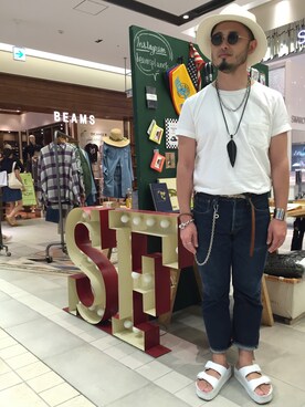 「BRIXTON（ブリクストン）のアイテム（帽子）」を使った、Yoshihito Hayashiさん（メンズ・170cm）の夏コーディネート