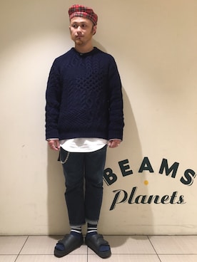 「SUGAR CANE（シュガーケーン）のアイテム」を使った、Yoshihito Hayashiさん（メンズ・170cm）の秋コーディネート