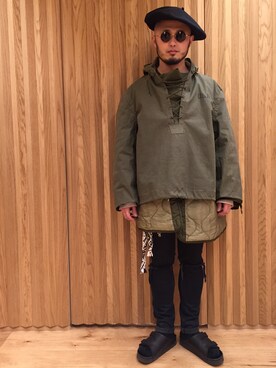 「アイテム（ミリタリージャケット）」を使った、Yoshihito Hayashiさん（メンズ・170cm・30代）の冬コーディネート