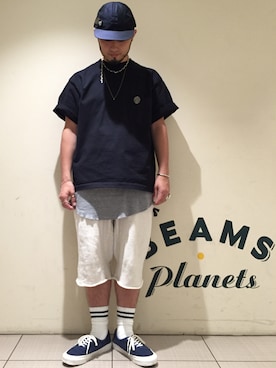 「BEAMS T（ビームスティー）のアイテム」を使った、Yoshihito Hayashiさん（メンズ・170cm）の夏コーディネート