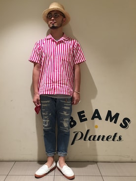 「orSlow（オアスロウ）のアイテム（パンツ）」を使った、Yoshihito Hayashiさん（メンズ・170cm）の夏コーディネート