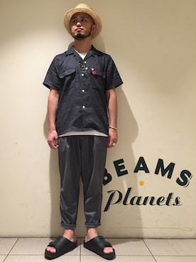 「BEAMS PLUS（ビームスプラス）のアイテム（トップス）」を使った、Yoshihito Hayashiさん（メンズ・170cm）の夏コーディネート