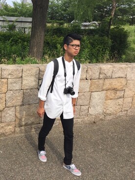 「OPENING CEREMONY（オープニングセレモニー）のアイテム（シューズ）」を使った、KEiTA)さん（メンズ・181cm）の夏コーディネート