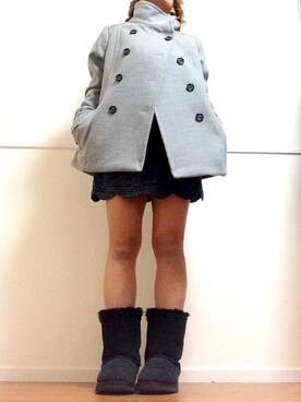 「H&M（エイチ・アンド・エム）のアイテム（ピーコート）」を使った、ammy-pirotoさん（レディース・149cm）の冬コーディネート