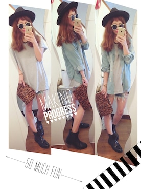 「H&M（エイチ・アンド・エム）のアイテム（チュニック）」を使った、natsupooさん（レディース・167cm）の秋コーディネート