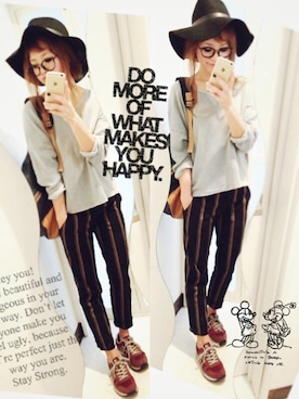 「STYLENANDA（スタイルナンダ）のアイテム（帽子）」を使った、natsupooさん（レディース・167cm）の秋コーディネート