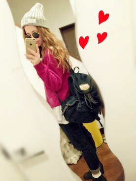 「ピンクニット」｜natsupooさん（レディース・167cm）の冬コーディネート