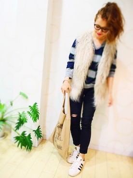 「TODAYFUL（トゥデイフル）のVintageトートバッグ（トートバッグ）」を使った、natsupooさん（レディース・167cm）の秋コーディネート