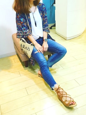 「DHOLIC（ディーホリック）のアイテム（サングラス）」を使った、natsupooさん（レディース・167cm）の夏コーディネート