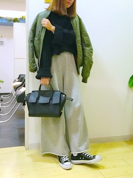 「AVIREX（アヴィレックス）のアイテム（ジャケット/アウター）」を使った、natsupooさん（レディース・167cm）の冬コーディネート