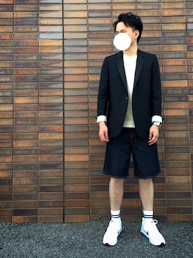 「THE RERACS（ザ・リラクス）のアイテム（テーラードジャケット）」を使った、ハサさん（メンズ・174cm）の春コーディネート