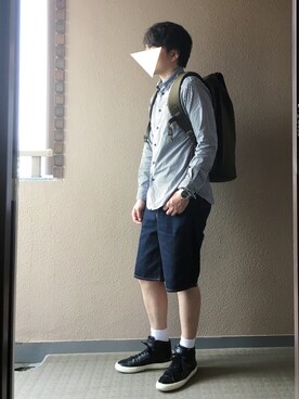 「C6（シーシックス）のアイテム（バッグ）」を使った、ハサさん（メンズ・174cm）の春コーディネート