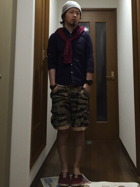 「H.O.B（エイチオービー）のアイテム」を使った、トシーグくんさん（メンズ・169cm）の夏コーディネート