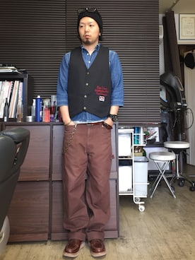 「BEN DAVIS（ベンデイビス）のアイテム（ベスト）」を使った、トシーグくんさん（メンズ・169cm）の夏コーディネート