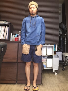「JOEY FACTORY（ジョーイファクトリー）のアイテム（パンツ）」を使った、トシーグくんさん（メンズ・169cm）の夏コーディネート