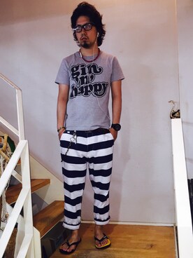 「DEMIO ROCK FES.」｜トシーグくんさん（メンズ・169cm）の夏コーディネート