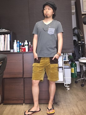 「NOT RIGID（ノットリジット）のアイテム」を使った、トシーグくんさん（メンズ・169cm）の夏コーディネート