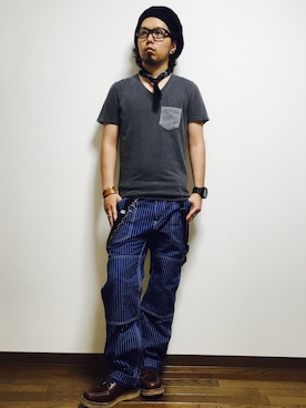 「NOT RIGID（ノットリジット）のアイテム」を使った、トシーグくんさん（メンズ・169cm）の夏コーディネート