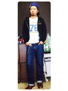 「Acoustic（アコースティック）のアイテム」を使った、トシーグくんさん（メンズ・169cm）の秋コーディネート