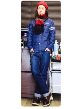 「2月WEARバレンタインカラー(赤or茶)」｜トシーグくんさん（メンズ・169cm）の冬コーディネート
