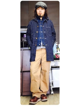 「SUGAR CANE（シュガーケーン）のアイテム（その他アウター）」を使った、トシーグくんさん（メンズ・169cm）の冬コーディネート