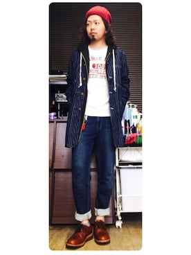 「SUGAR CANE（シュガーケーン）のアイテム（その他アウター）」を使った、トシーグくんさん（メンズ・169cm）の春コーディネート