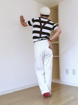 「FREEWHEELERS（フリーホイーラーズ）のアイテム（ハンチング/ベレー帽）」を使った、トシーグくんさん（メンズ・169cm）の夏コーディネート