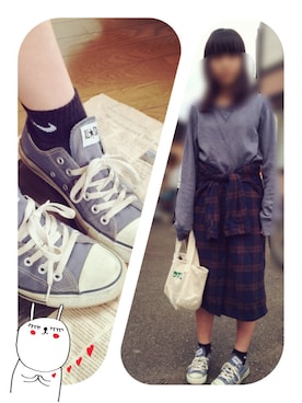 「アイテム（ソックス/靴下、ブラック系）」を使った、まろうさん（レディース・162cm）の春コーディネート