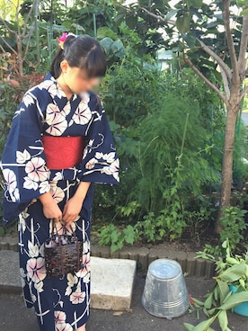 「ヘアアクセ」｜「アイテム（浴衣）」を使った、まろうさん（レディース・162cm）の夏コーディネート