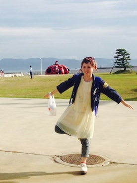 「直島」｜「アイテム（ジャケット/アウター）」を使った、きょうさん（レディース・151cm）の秋コーディネート