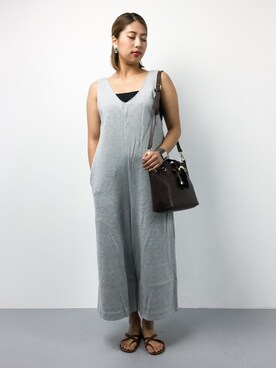 「anap mimpi（アナップミンピ）のアイテム（オールインワン・サロペット）」を使った、NASSANさん（レディース・165cm）の夏コーディネート