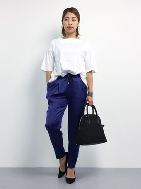 「Ameri（アメリ）のアイテム（Tシャツ/カットソー）」を使った、NASSANさん（レディース・165cm）の夏コーディネート