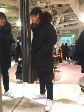 「HUGO BOSS（ヒューゴボス）のアイテム（チノパンツ）」を使った、ぱせりさん（メンズ・175cm）の冬コーディネート