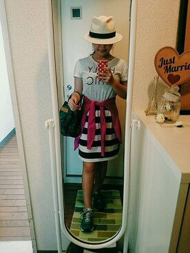 「naturalbeautybasicのアイテム（スカート、その他）」を使った、ちびこさん（レディース・148cm）の夏コーディネート