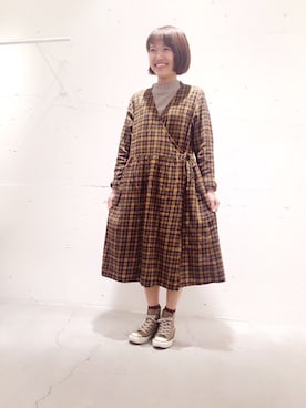 「PAR ICI」｜「アイテム（シャツワンピース）」を使った、DIさん（レディース・152cm）の秋コーディネート