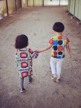 「marimekko（マリメッコ）のGirｌs September / REKKOMEKKO 2（ワンピース）」を使った、fuanさん（キッズ・100cm）の秋コーディネート