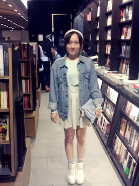 「korean」｜「アイテム（デニムジャケット）」を使った、purplemanさん（レディース・155cm）の冬コーディネート
