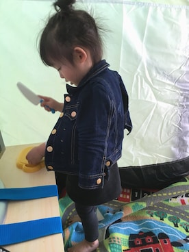 「I LOVE J（アイラブジェイ）のアイテム（ジャケット/アウター）」を使った、ka-edさん（キッズ・90cm）の冬コーディネート