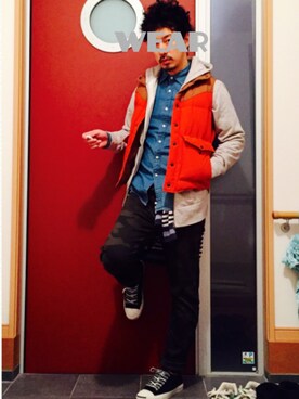 「アイテム（スマホグッズ）」を使った、atsushiさん（メンズ・173cm）の秋コーディネート