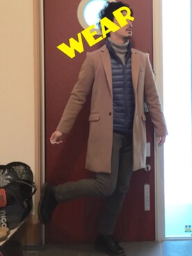 「インナーダウン」｜「アイテム（PC・スマホグッズ/家電）」を使った、atsushiさん（メンズ・173cm）の冬コーディネート