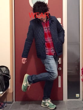 「ネルシャツ」｜「アイテム（PC・スマホグッズ/家電）」を使った、atsushiさん（メンズ・173cm）の冬コーディネート