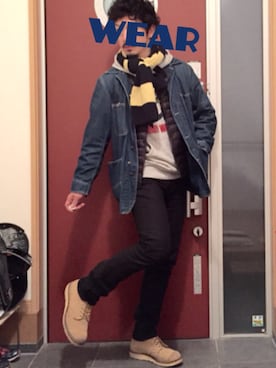 「アイテム（スマホグッズ）」を使った、atsushiさん（メンズ・173cm）の冬コーディネート