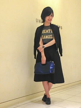 「ユナイテッドアローズ」｜「アイテム（ブルゾン）」を使った、UNITED ARROWS 福岡店 STAFF 02さん（レディース・165cm）の春コーディネート