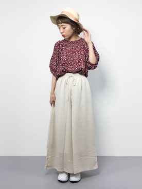 「Te chichi TERRASSE（テチチテラス）のアイテム（パンツ）」を使った、りっぴーさん（レディース・154cm）の夏コーディネート