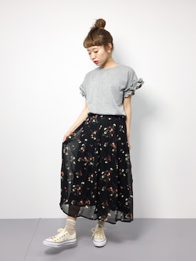 「PROPORTION BODY DRESSING（プロポーションボディドレッシング）のアイテム（シューズ）」を使った、りっぴーさん（レディース・154cm）の夏コーディネート