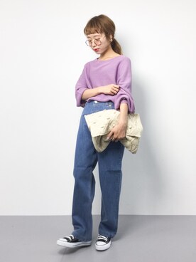 「秋先取りコーデ」｜「アイテム（クラッチバッグ）」を使った、りっぴーさん（レディース・154cm）の夏コーディネート
