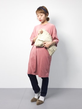 「秋先取りコーデ」｜「アイテム（クラッチバッグ）」を使った、りっぴーさん（レディース・154cm）の夏コーディネート