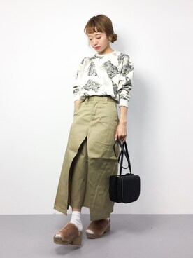 「k3&co.（ケイスリーアンドコー）のアイテム（スカート）」を使った、りっぴーさん（レディース・154cm）の夏コーディネート